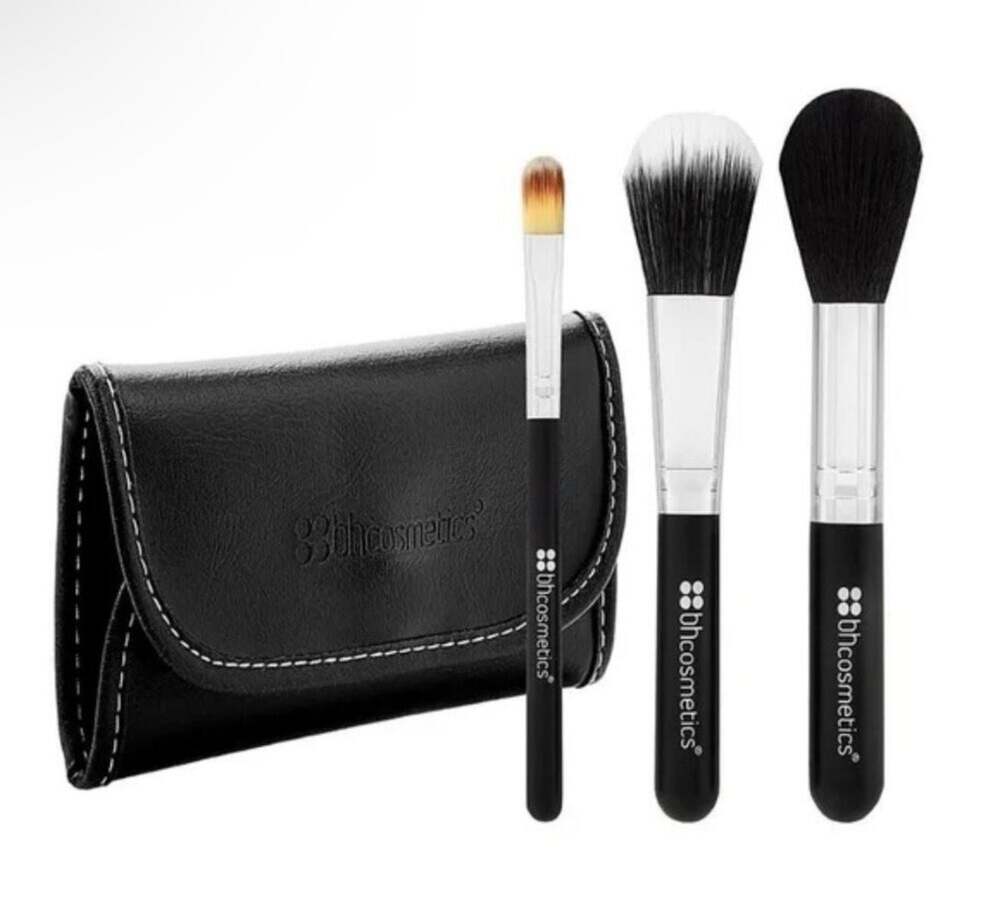 BH Cosmetics Face Essential To Go 3 Piece Brush Set